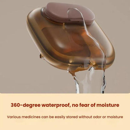 Portable Pill Box Dispenser Sealed Large Capacity Seven Days a Week Medication Organizer, Color: 6 Grids White by bashfashion