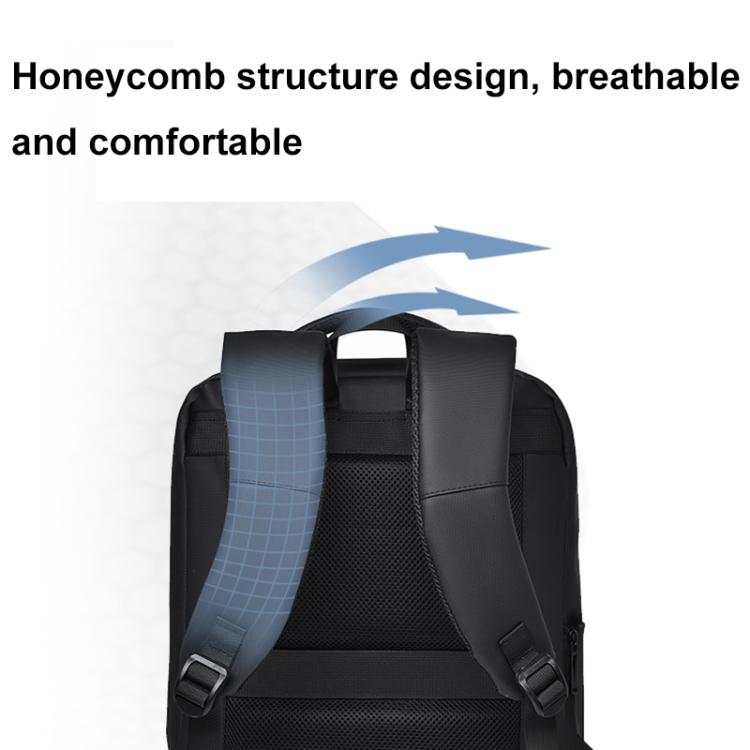 OUMANTU 2103 Large Capacity Multi-Compartment Waterproof Laptop Backpack With USB Port(Blue) by OUMANTU