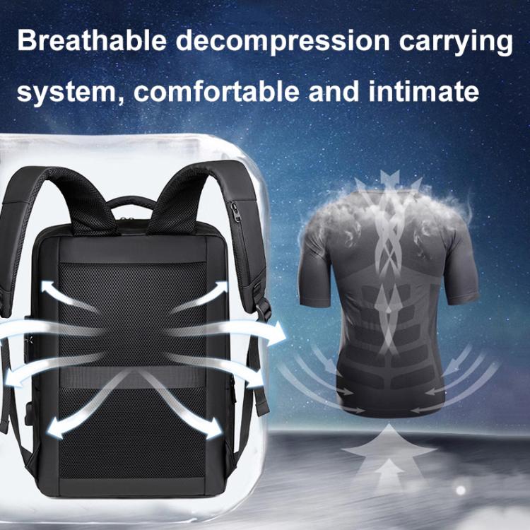 OUMANTU 966 Large-Capacity Waterproof Three-Dimensional Password Lock Laptop Backpack(Gray) by OUMANTU