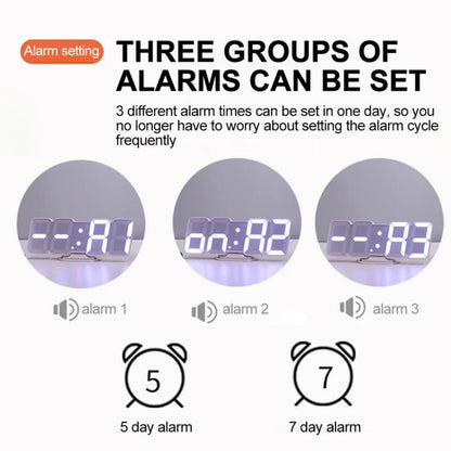 RGB Color Changing 3D Digital Clock With Voice Control, Adjustable Brightness, Temperature Display & Remote, Spec: Upgraded Humidity White by bashfashion