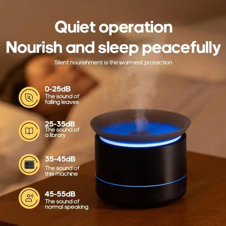 200ml Sea of Clouds Aroma Diffuser Essential Oil Humidifier with 7-Color Mood Lights USB-Powered, Color: Black by bashfashion